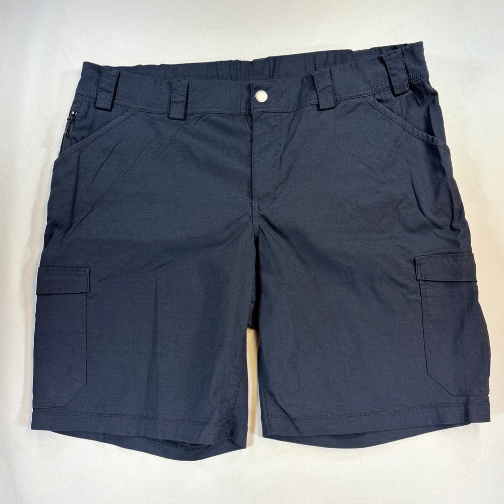 Duluth Trading Co Cargo Shorts Womens 18 Navy Dry on the Fly Hiking Outdoor Work